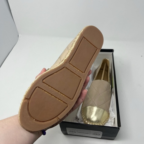 Talbots Cream and Tan Espadrilles with Quilted Upper - Picture 3 of 10
